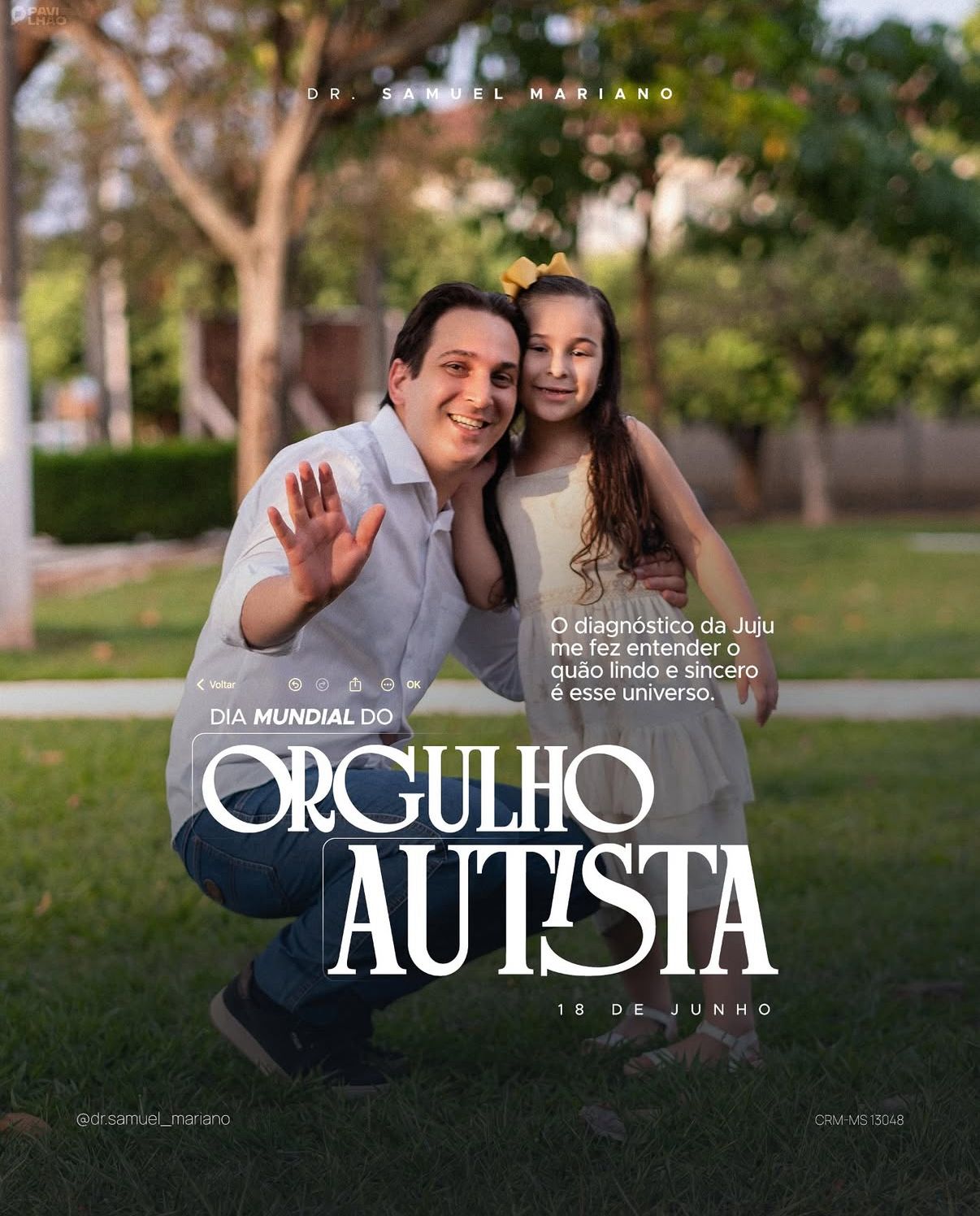 Dr. Samuel Mariano ao lado de sua filha, parte da história que deu origem à CIDI